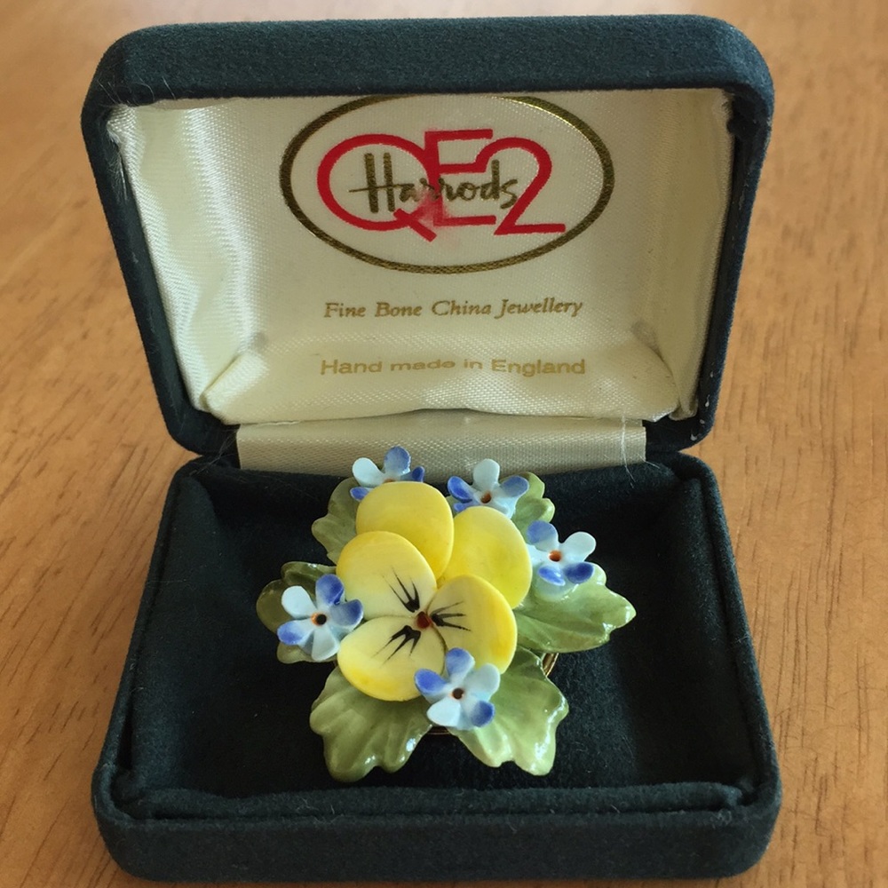 Bone China Flower Brooch